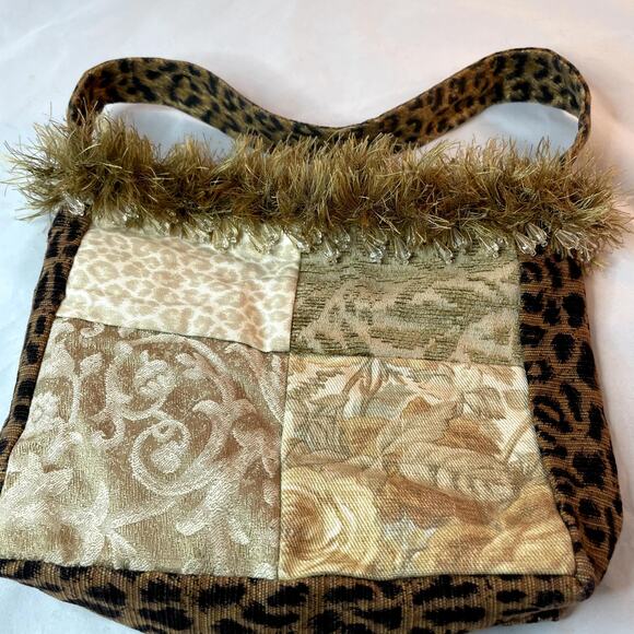 Allison  embroidered on leopard print purse. 10x8x3 - Picture 4 of 5